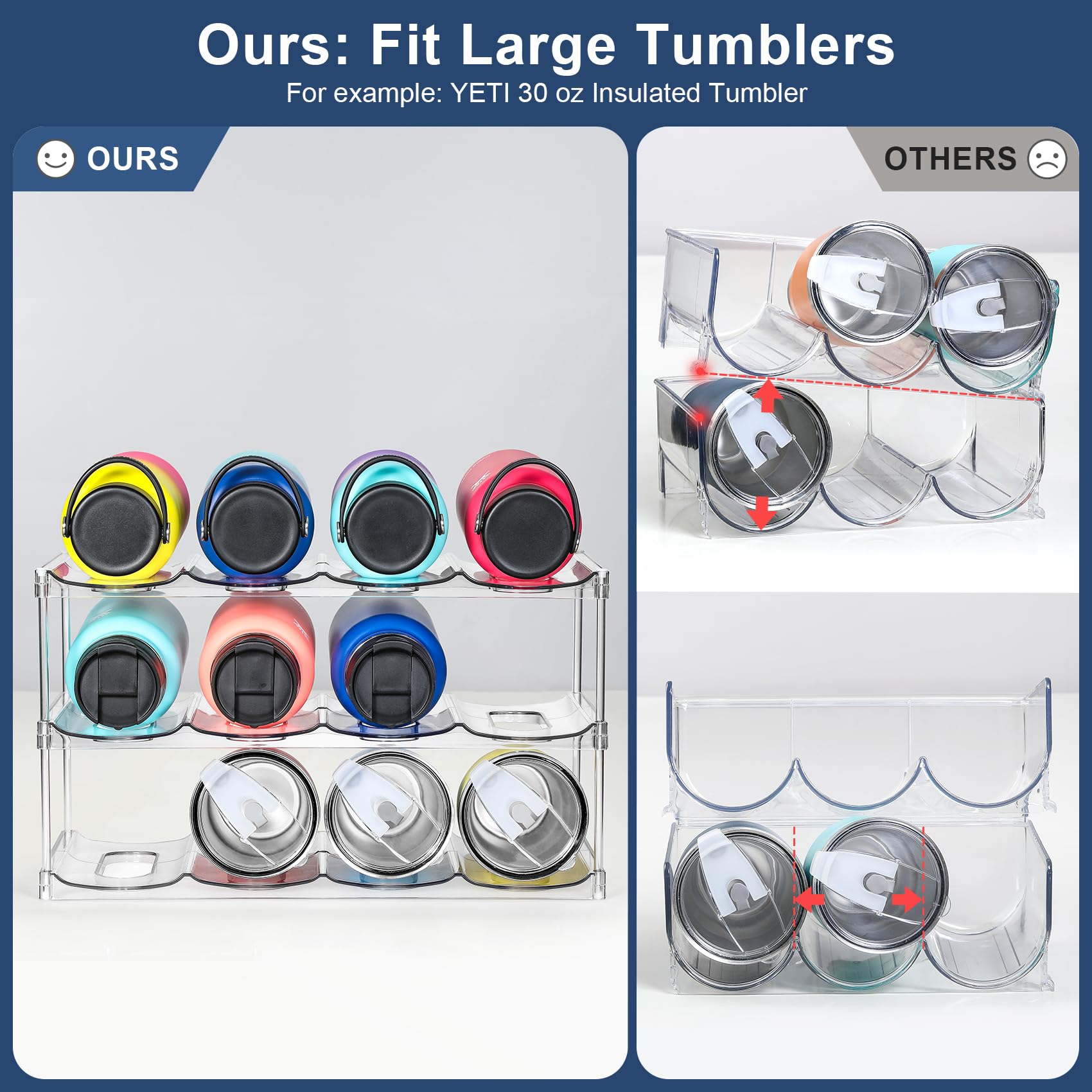 LANDNEOO Espacio grande para botellas 40oz, ideal para organización de nevera.