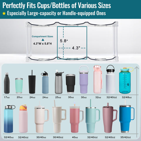 LANDNEOO estante apilable para botellas grandes, ideal para despejar la encimera.