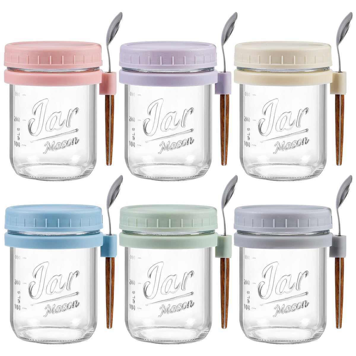 LANDNEOO jarras de vidrio 16 oz permiten ver el contenido y mantener frescura