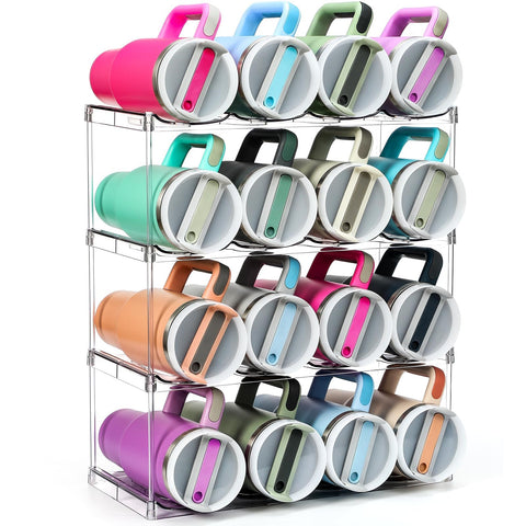  LANDNEOO organizador para botellas grandes como Stanley 40oz, optimiza espacio en la cocina.