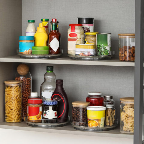 LANDNEOO, organizador de despensa de 10 pulgadas, claro y ideal para latas y bebidas.