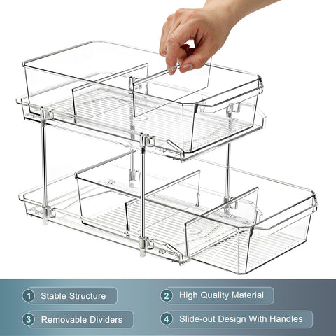 LANDNEOO organizador para gabinete cocina con utensilios y botellas al alcance.