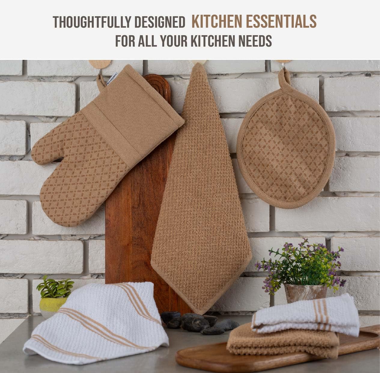 LANE LINEN: agarraderas de silicona con agarre firme para cocinar con seguridad.