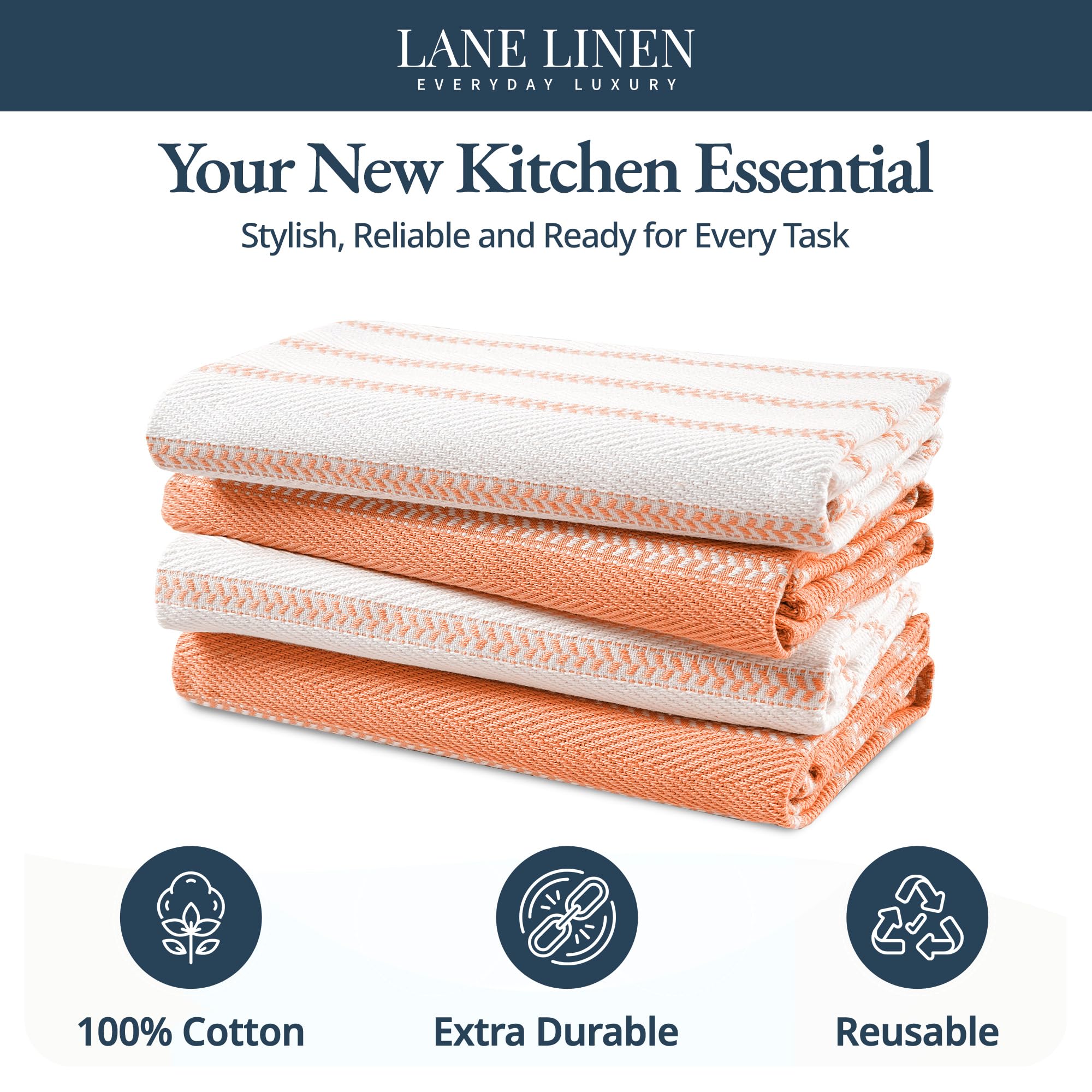 Conjunto de 4 toallas Lane Linen, práctico para la cocina