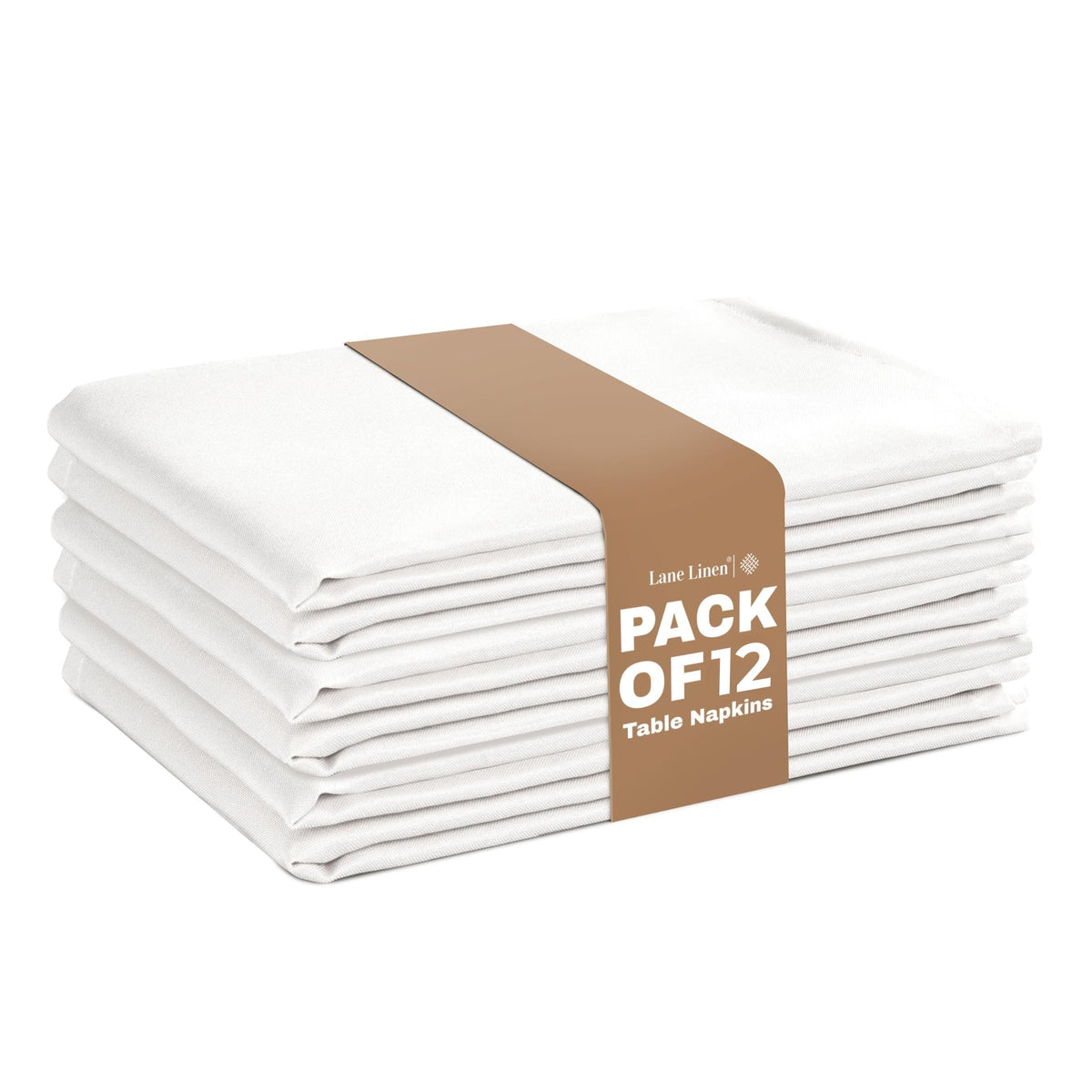 LANE LINEN blancas, servilletas de 12, para cenas y eventos