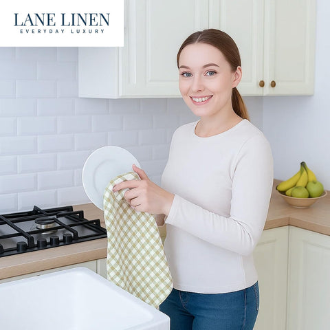 Lane Linen juego de 4 toallas de cocina para múltiples usos.
