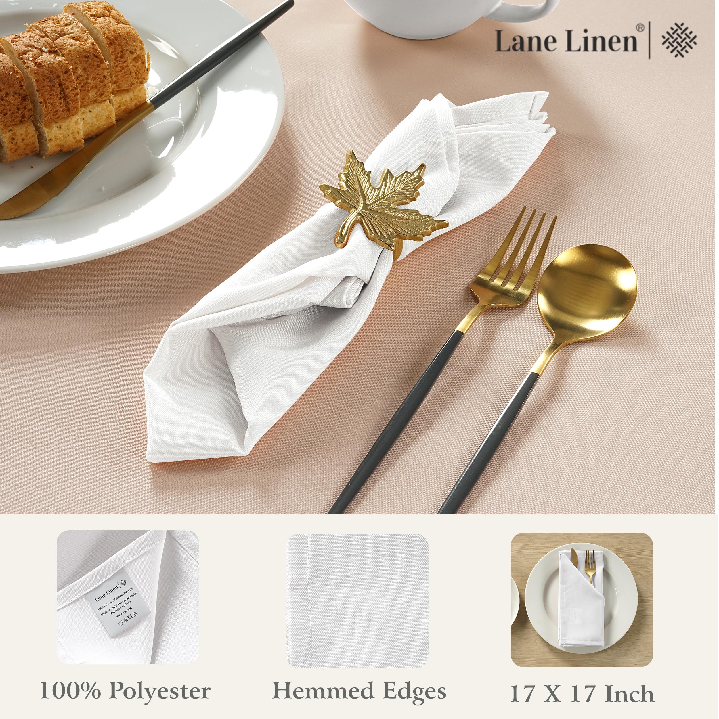 Bordes remallados en servilletas LANE LINEN para un acabado limpio