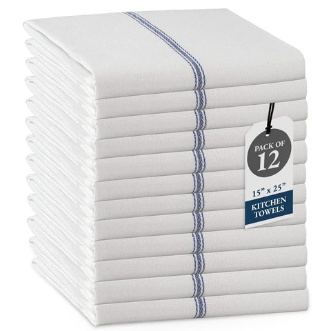 Lane Linen toallas de cocina con diseño azul estriado para secar platos rápidamente