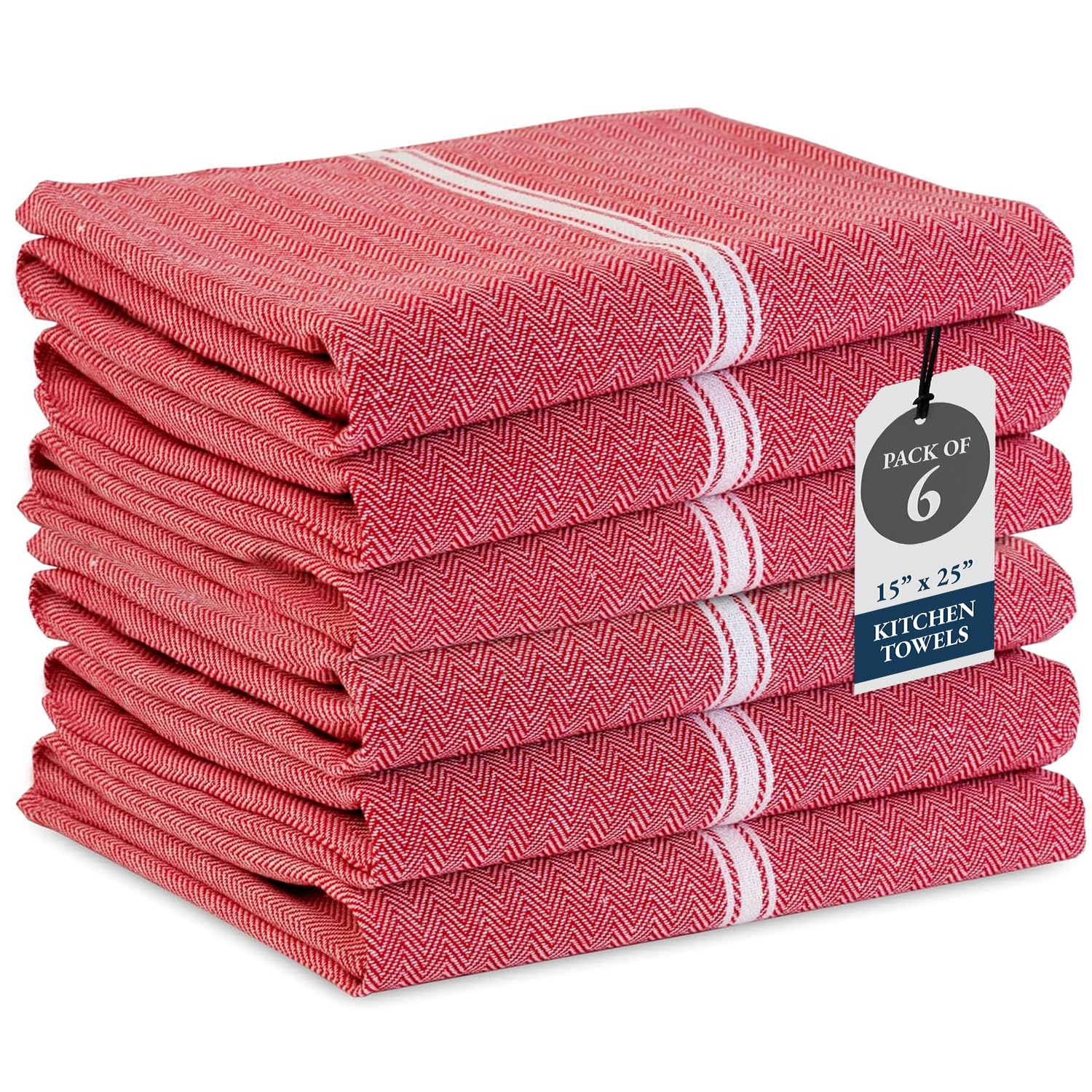 Lane Linen: toallas de cocina 14x25 rojas con gran absorción para secar platos.