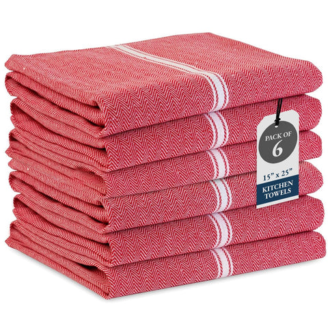 Lane Linen: toallas de cocina 14x25 rojas con gran absorción para secar platos.