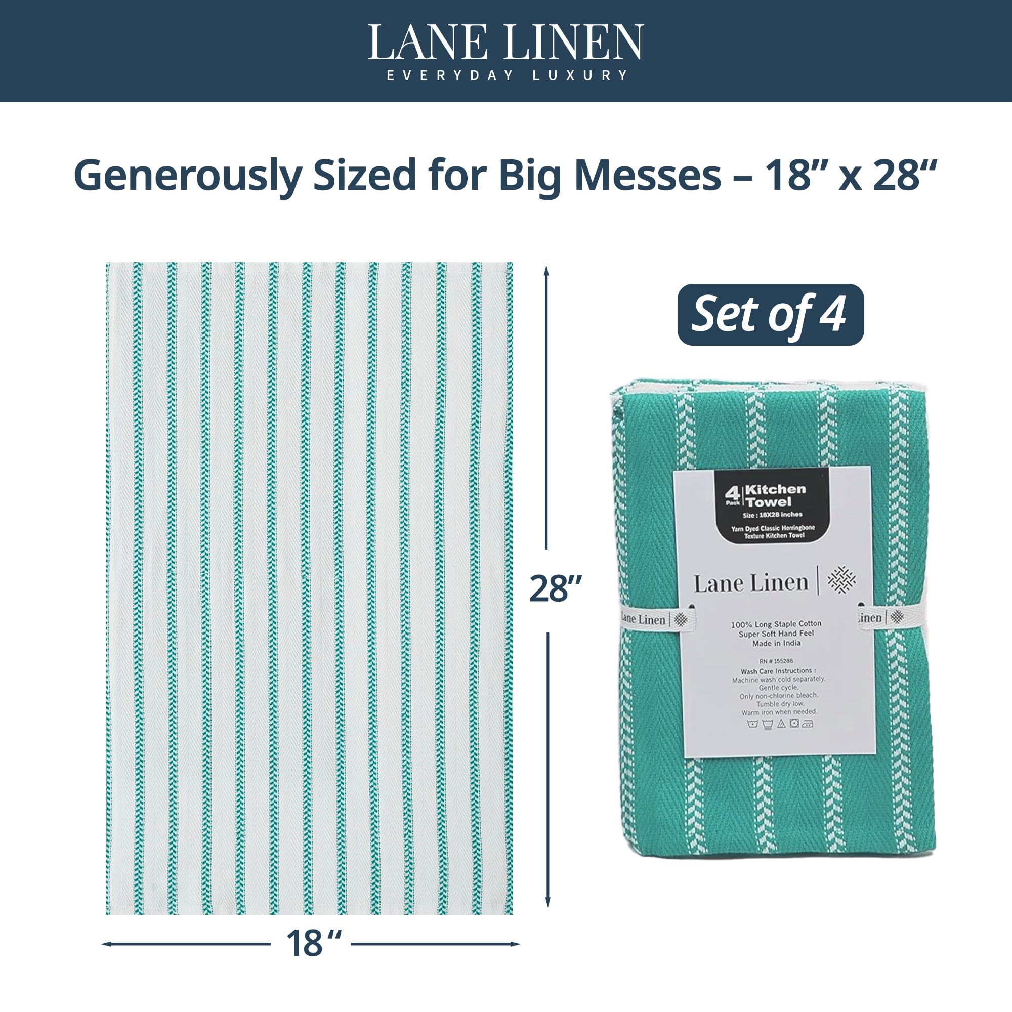 LANE LINEN toallas absorbentes, secado rápido para derrames.