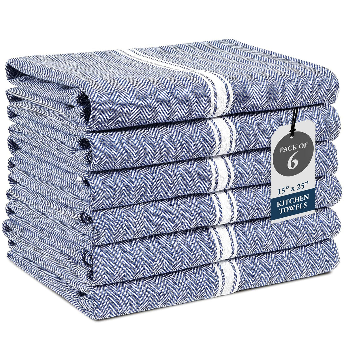 Lane Linen toallas de cocina 6-pack azul chambray para secar platos con absorción rápida