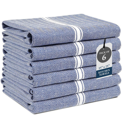 Lane Linen toallas de cocina 6-pack azul chambray para secar platos con absorción rápida