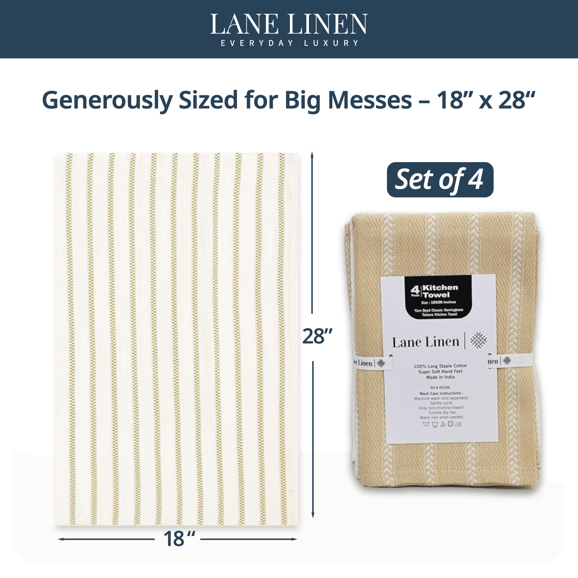 Lane Linen toallas absorbentes de cocina, secado rápido para manos y utensilios