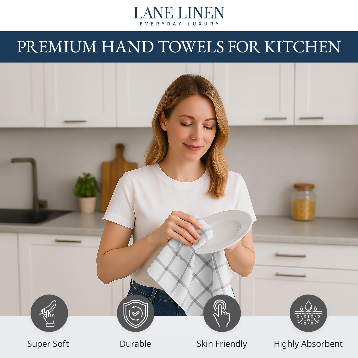 Lane Linen: toallas de cocina absorbentes para derrames y migas