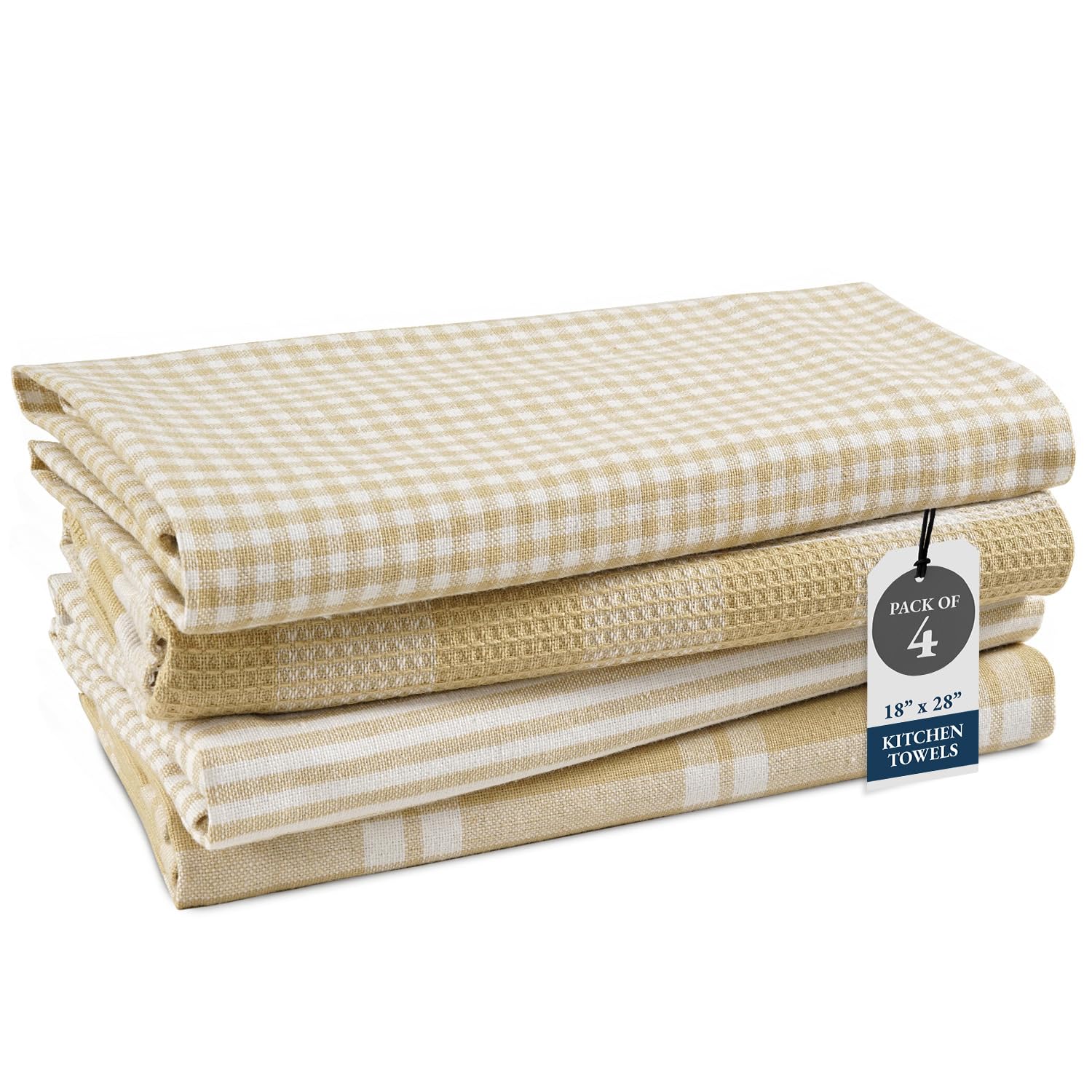 Lane Linen toallas de cocina absorbentes para secado rápido en beige.