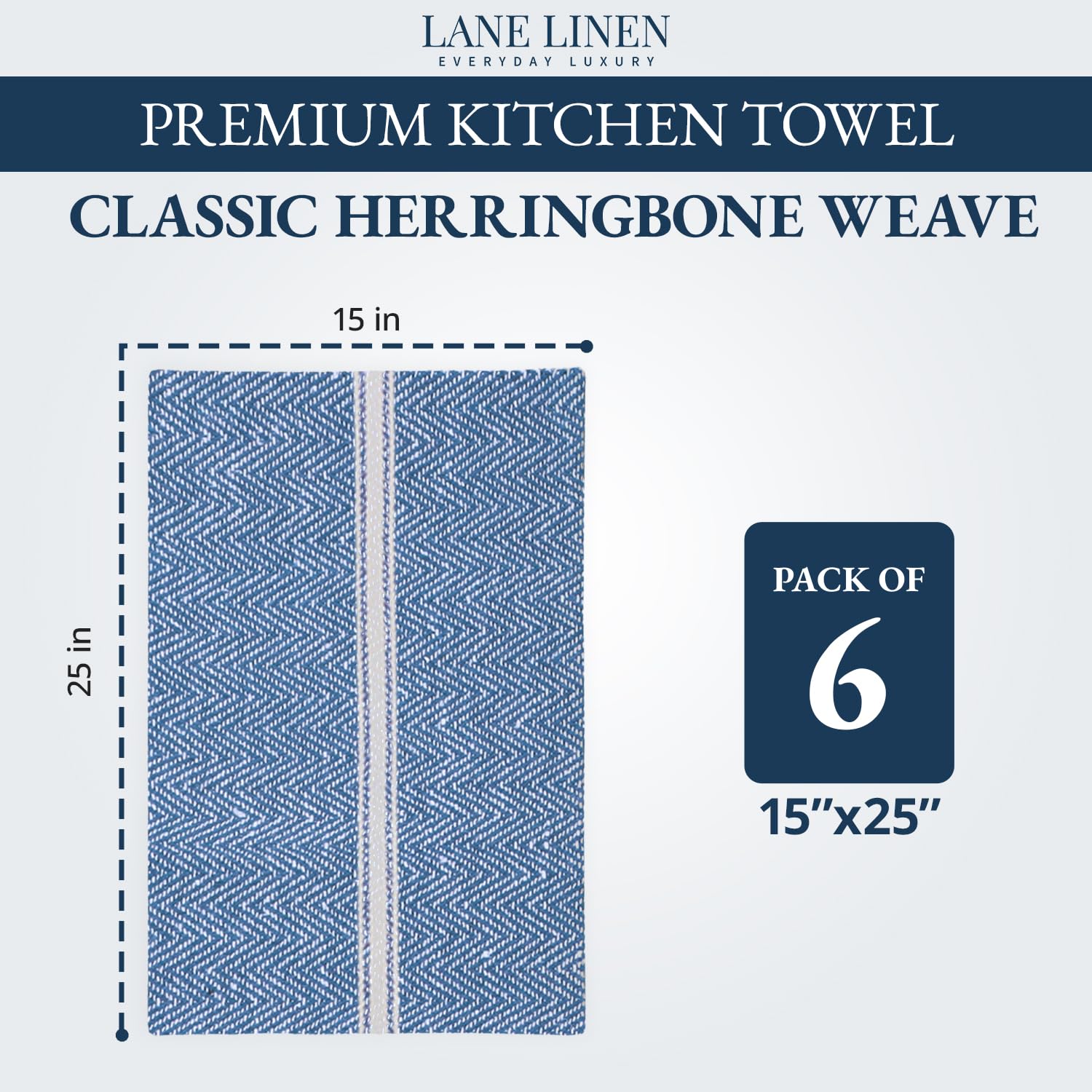 Lane Linen: toallas apiladas con diseño a rayas para cocina elegante.