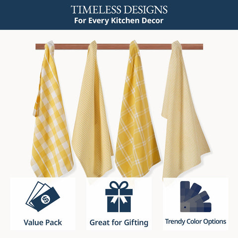 LANE LINEN: toallas de cocina amarillas para iluminar la encimera