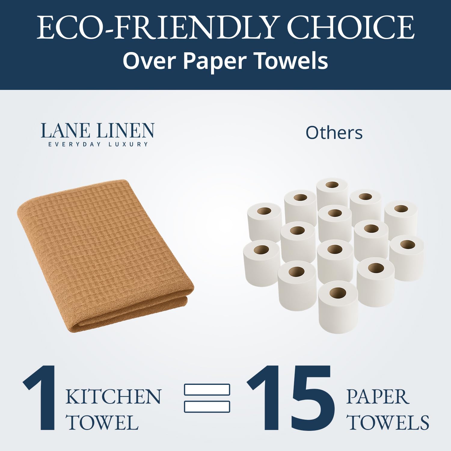 LANE LINEN: toallas de mano beige, suaves y duraderas.