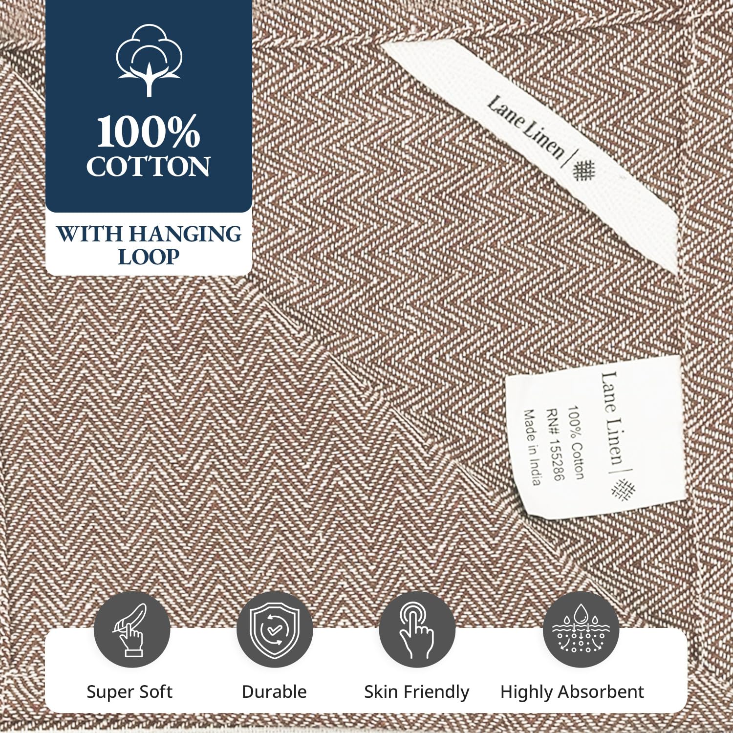 Lane Linen toallas aptas para lavadora, limpieza rápida.