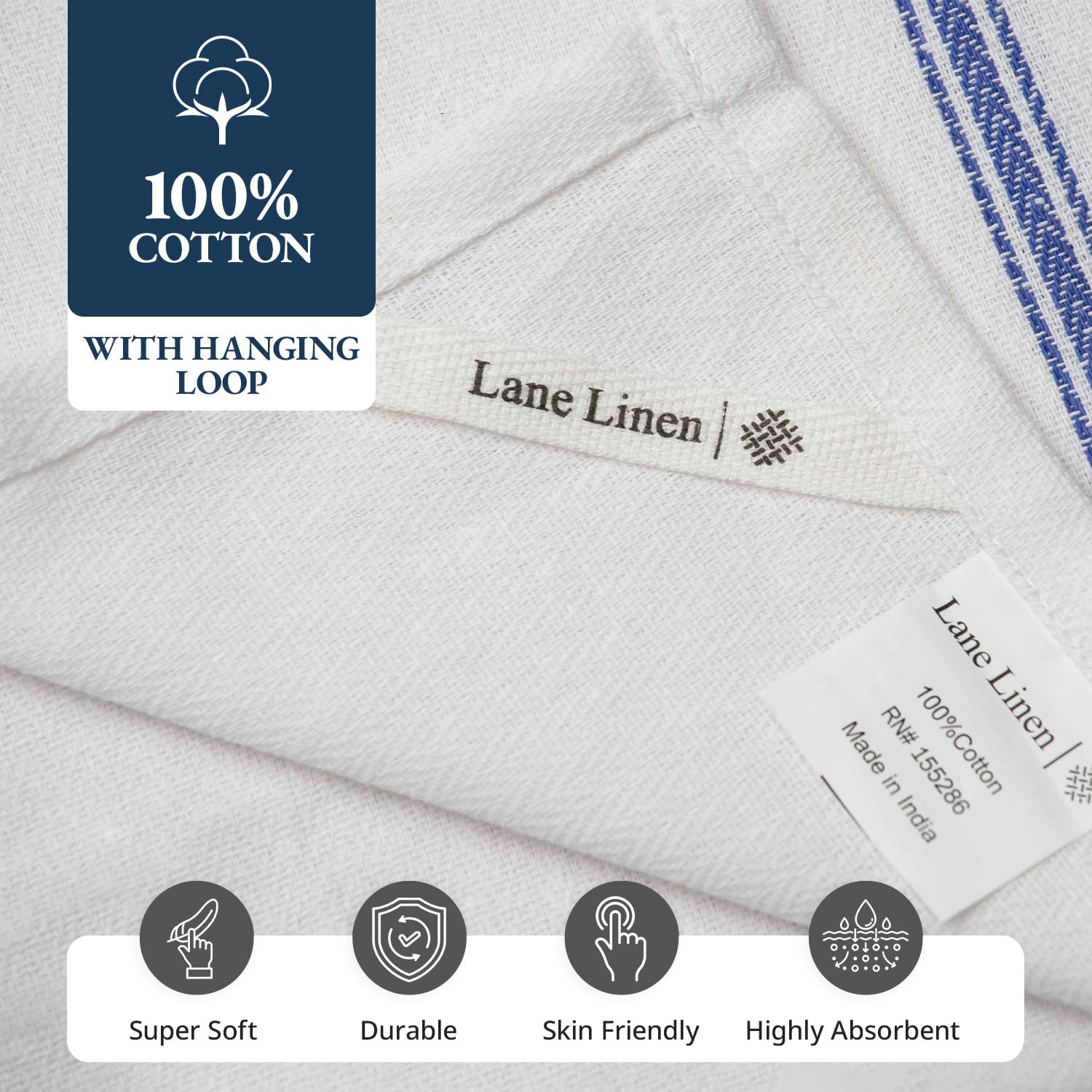 Lane Linen toallas duraderas que mantienen color tras lavados