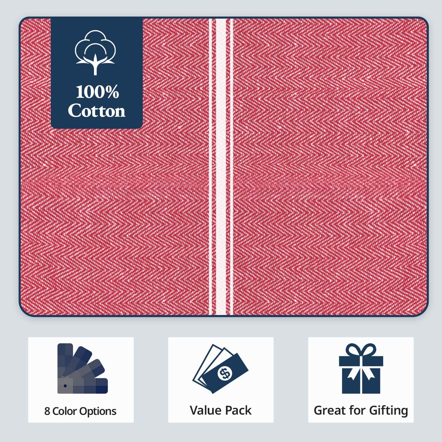 Lane Linen: toallas de cocina tamaño 14x25 para tareas comunes.