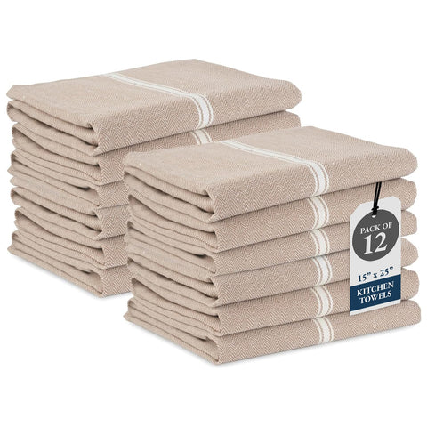 Lane Linen toallas de cocina beige, juego de 12 para secar platos.