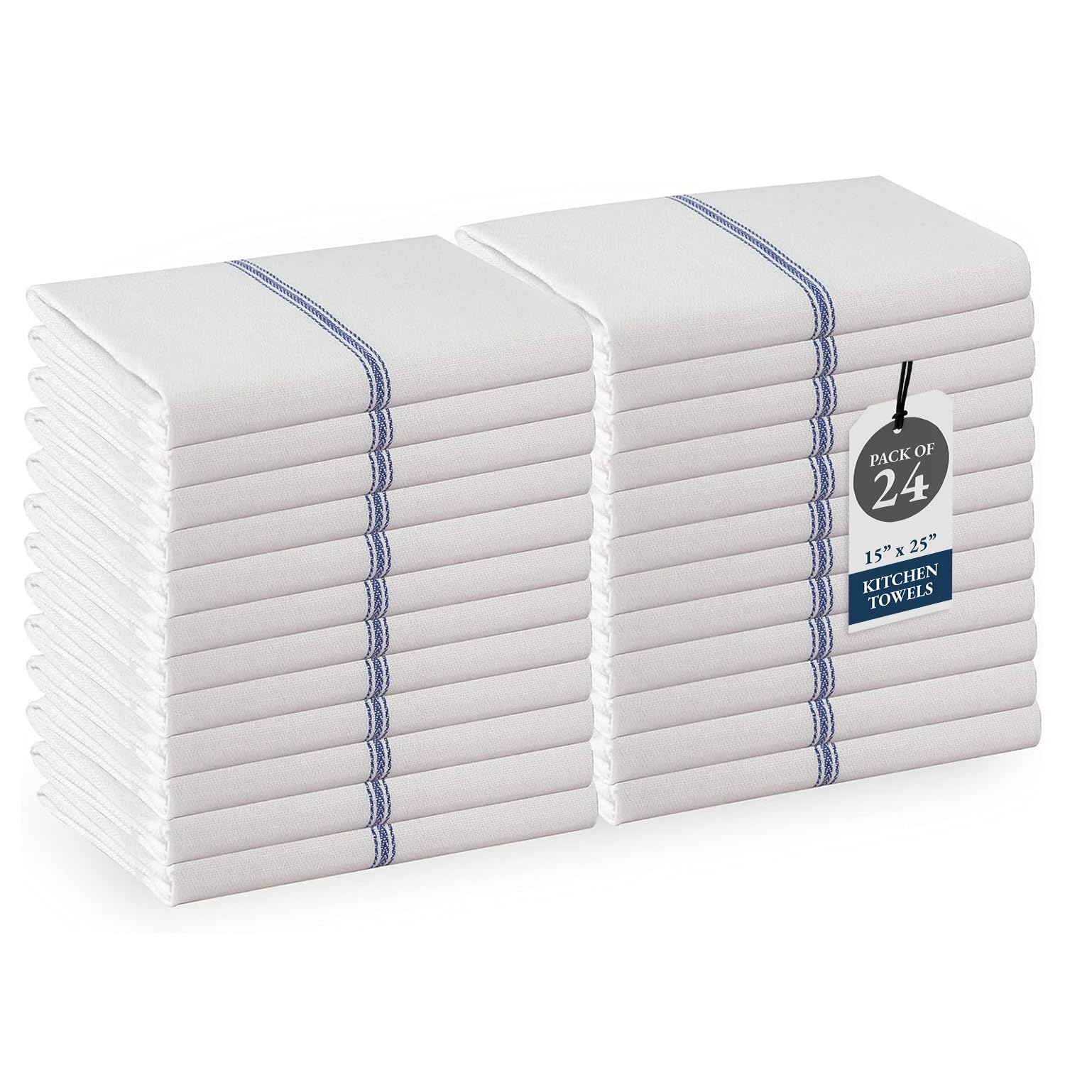 Lane Linen toallas de cocina con rayas azules, absorbentes para secar platos