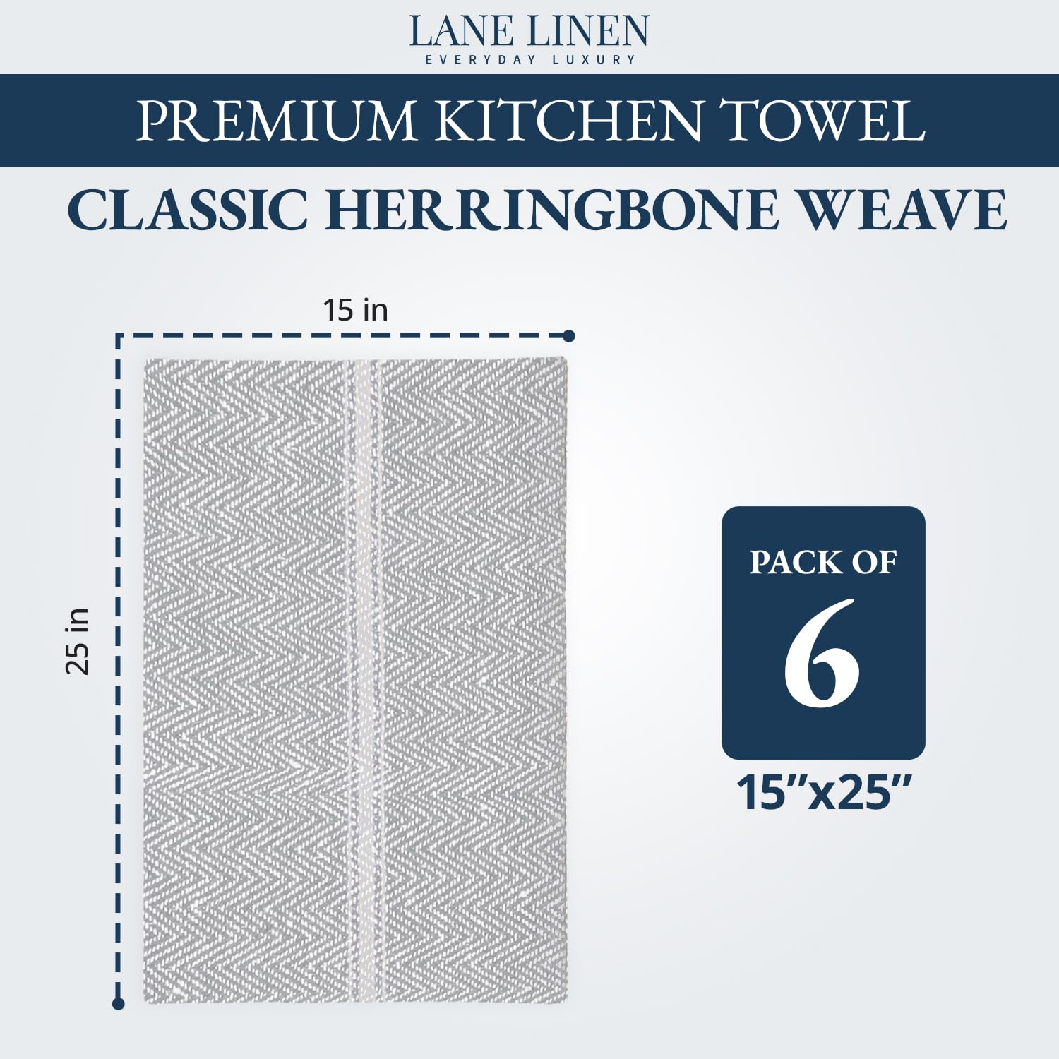 LANE LINEN: toallas de cocina con rayas azules para secado rápido y limpieza diaria.