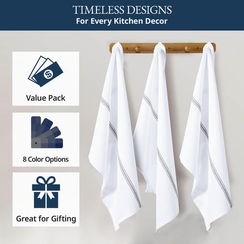 LANE LINEN pack 12 toallas cocina para usos diarios.