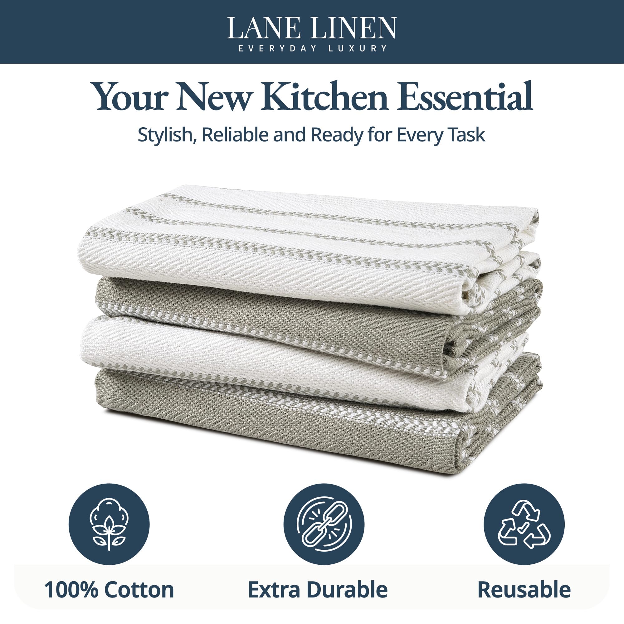 Lane Linen toallas de cocina, secado rápido para derrames y limpieza diaria