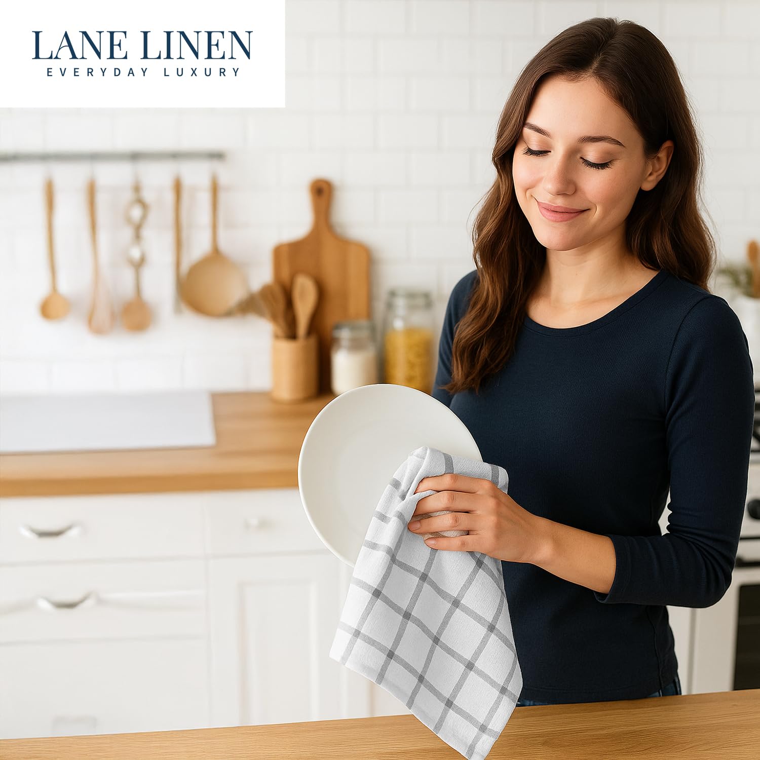 Lane Linen: toallas suaves de algodón para manos y vajilla