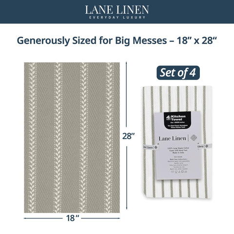Lane Linen toallas de cocina, textura de algodón, primer plano suave y duradera