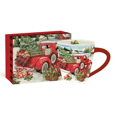 Lang Taza Camión Nevado, icono de color en interior, perfecta para bebidas calientes.