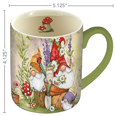 Lang taza cerámica duendes del jardín uso diario, apta para microondas y lavavajillas.