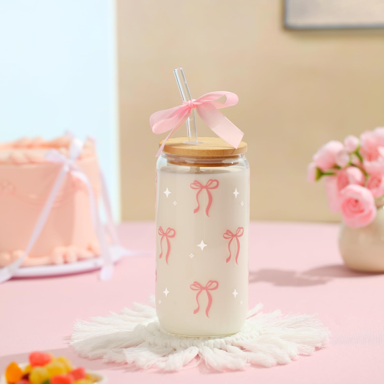 Langasque Coquette: pajilla de vidrio reutilizable para bebidas frías.