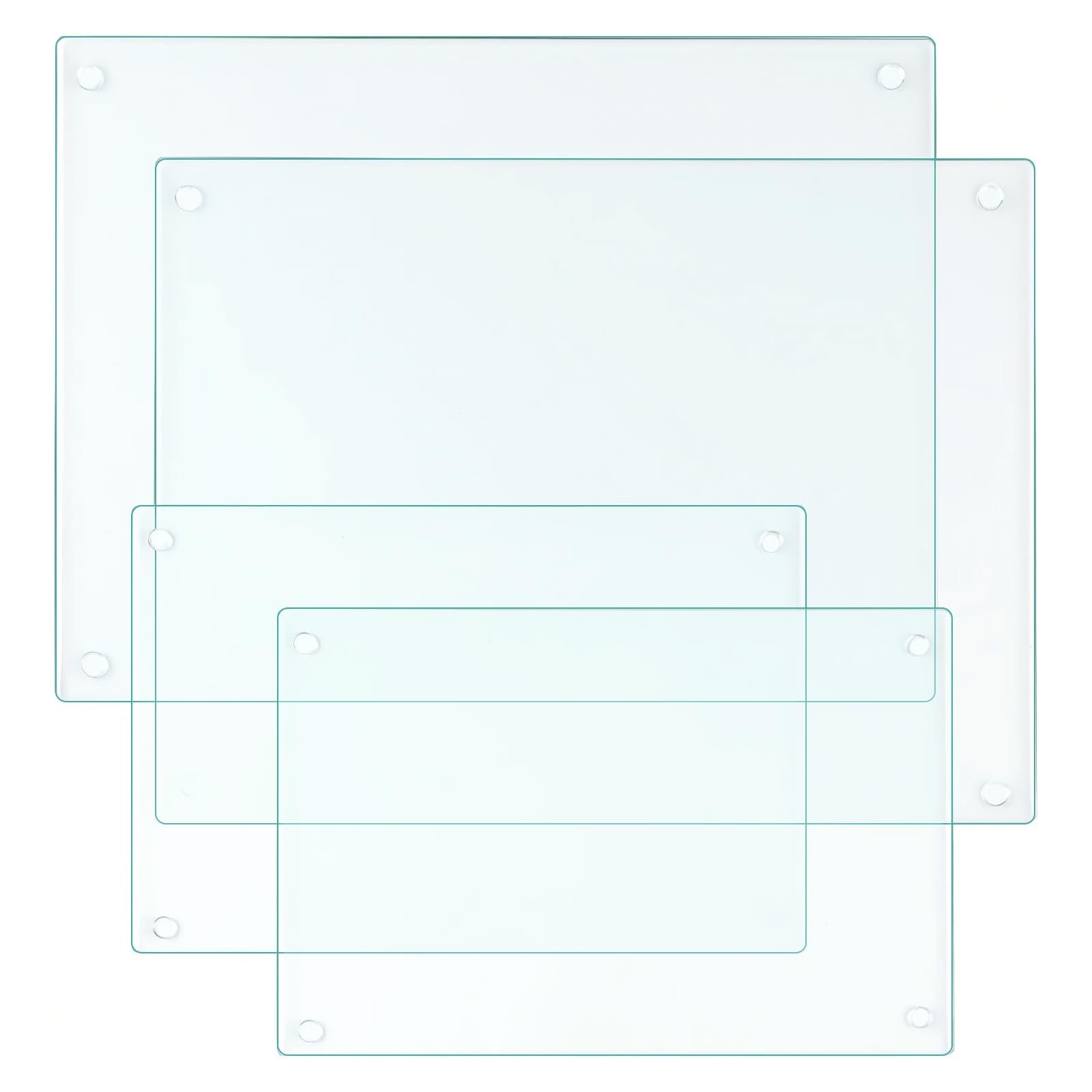 LANGBOHOS tablas-corte-vidrio-temperado claras, conjunto de cuatro, protección para la encimacocina