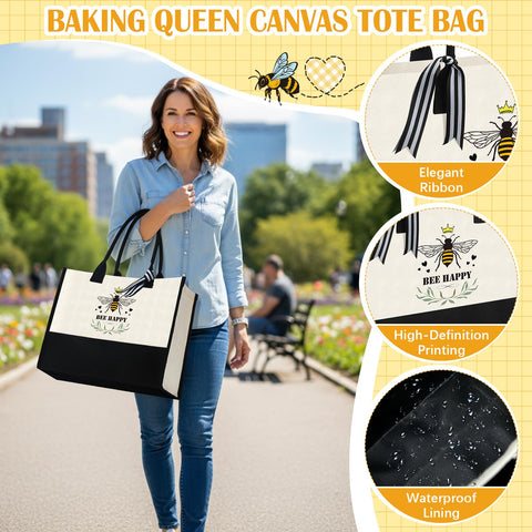 Langyiwee delantal cocina abeja feliz, protege la ropa durante recetas