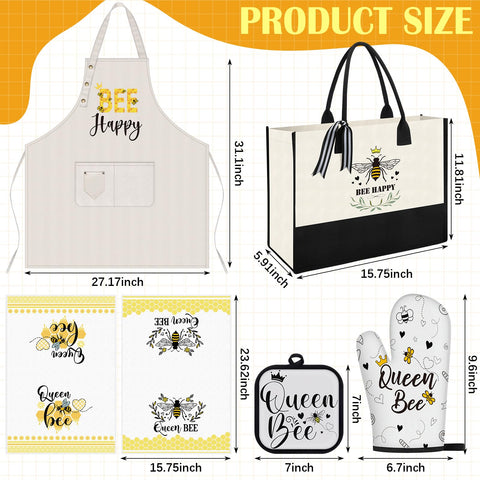 Langyiwee guantes horno abeja reina, protegen las manos al hornear