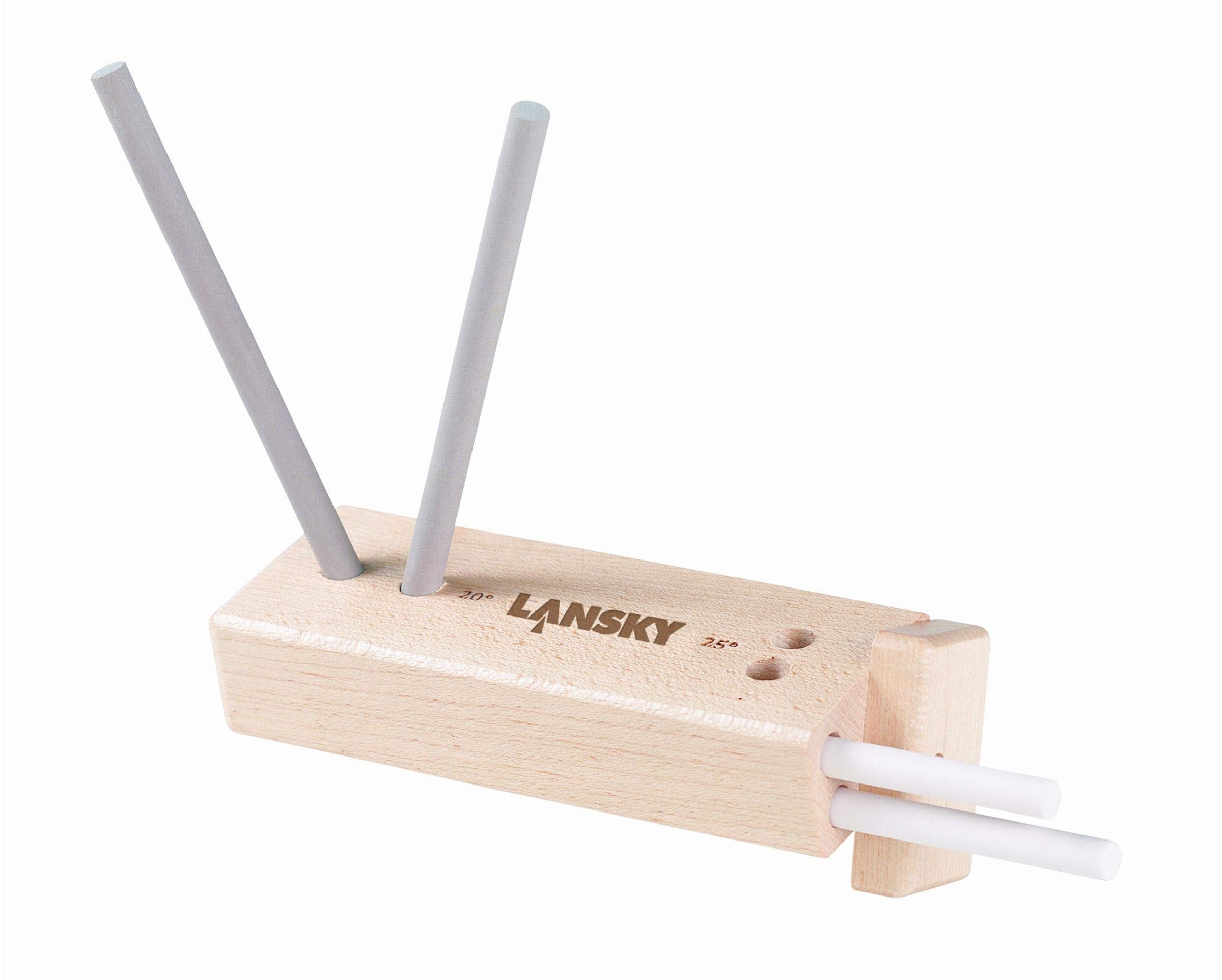 Lansky LCD5D en marrón: caja giratoria con varillas cerámicas para afilar con precisión
