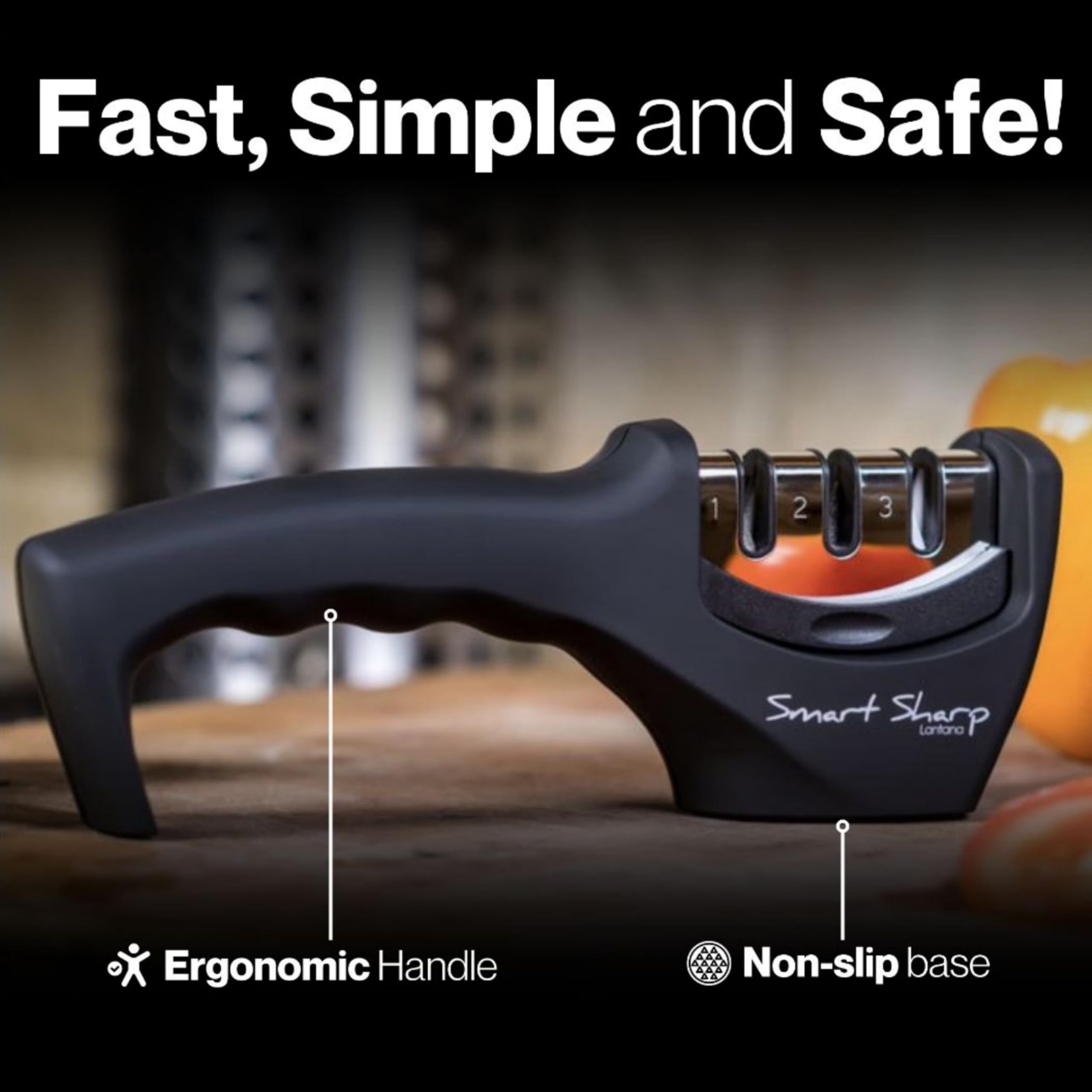 Lantana Smart Sharp, afilado para cuchillos rectos
