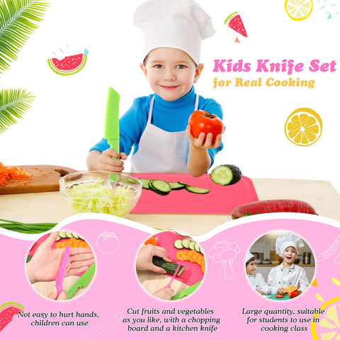 Lanties cuchillos infantiles de 20 piezas, colores variados para practicar cocinando.