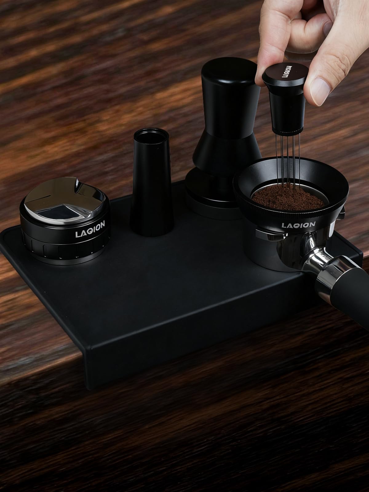 LAOION tapete de espresso, peso estable para una colocación firme.