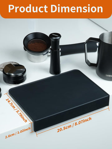LAOION tapete de espresso, superficie antideslizante para compactación segura.