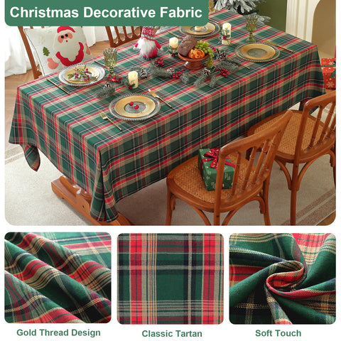Laolitou mantel-diseño-cuadros-verde-detalle: patrón clásico que combina con muchos estilos.