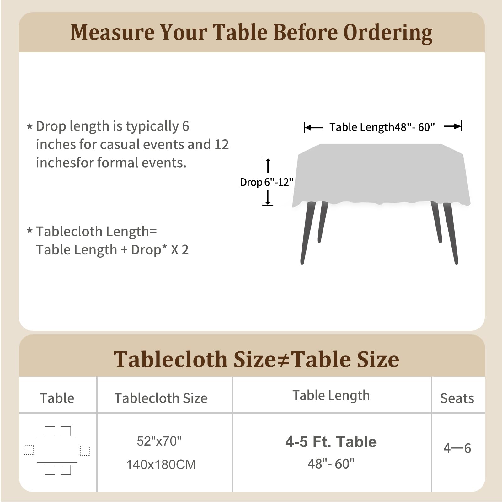 Mantel Laolitou lavable a máquina, ahorro de tiempo al limpiar