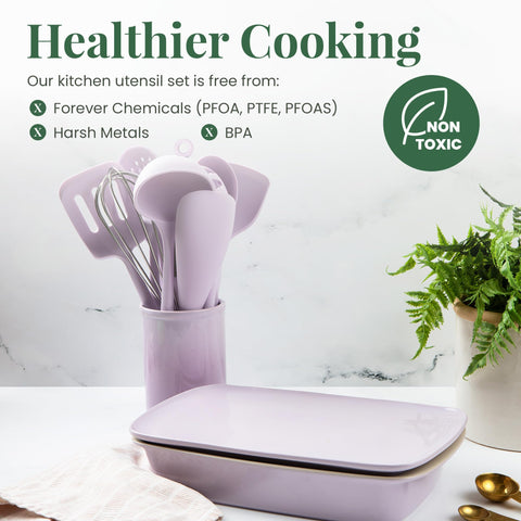 Larder & Vine cucharón de silicona para caldos y salsas fáciles de servir.