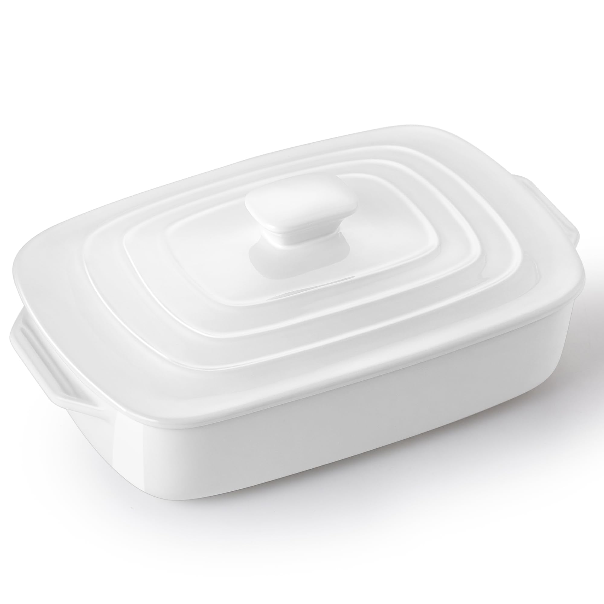 Bandeja cerámica Lareina grande con tapa, ideal para servir directo en mesa