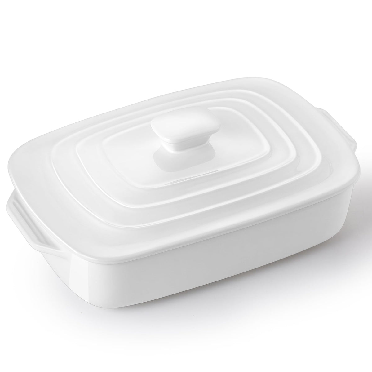 Bandeja cerámica Lareina grande con tapa, ideal para servir directo en mesa