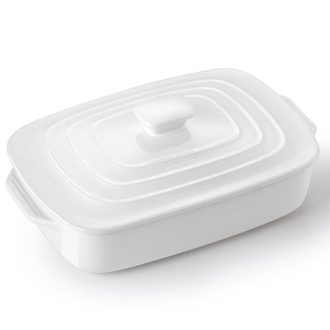 Bandeja cerámica Lareina grande con tapa, ideal para servir directo en mesa